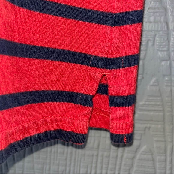 ⚓️ L. L. Bean dress, 100% cotton, red with horizontal navy blue stripes - Picture 6 of 7